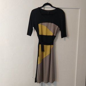 BCBGMaxAzria Color Block Belted Dress - Size L